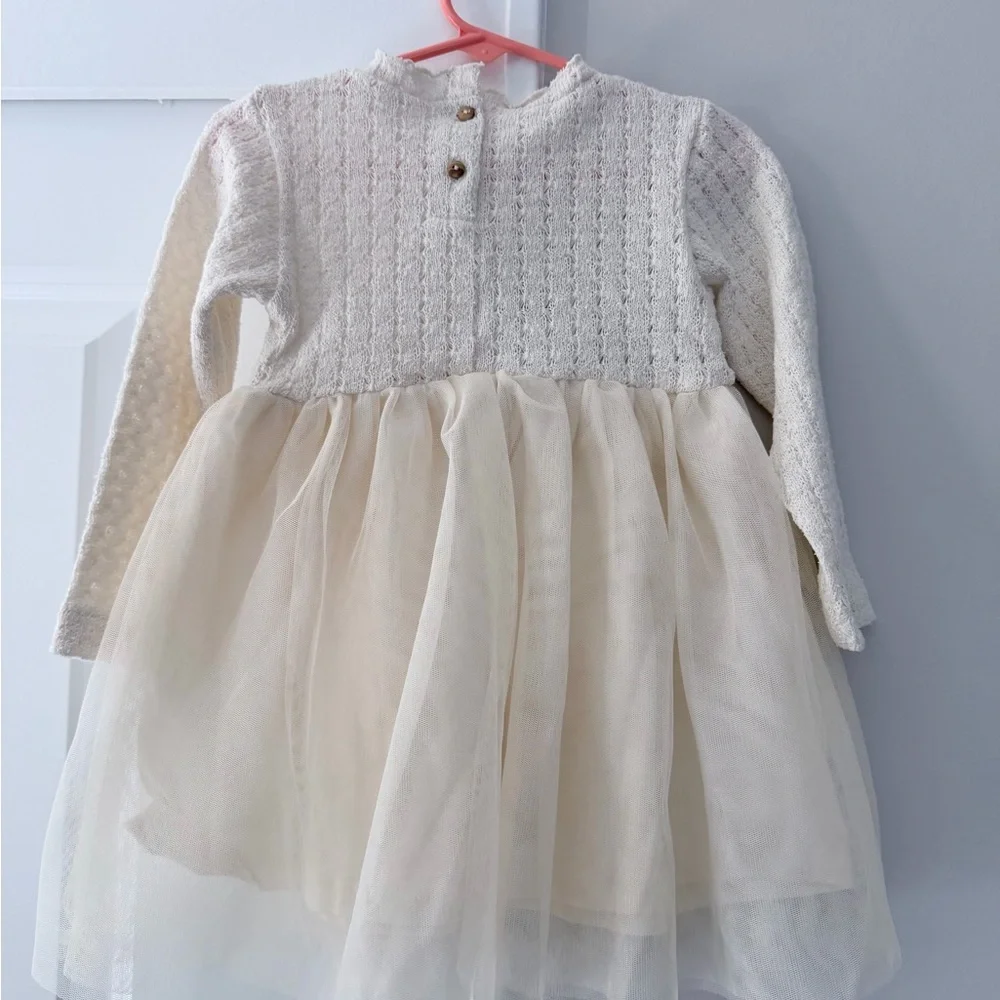 Zara Cream Combination Tulle Dress - Picture 2 of 4